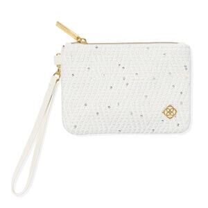 NWT Kendra Scott Cream Sequin Tweed Pouch